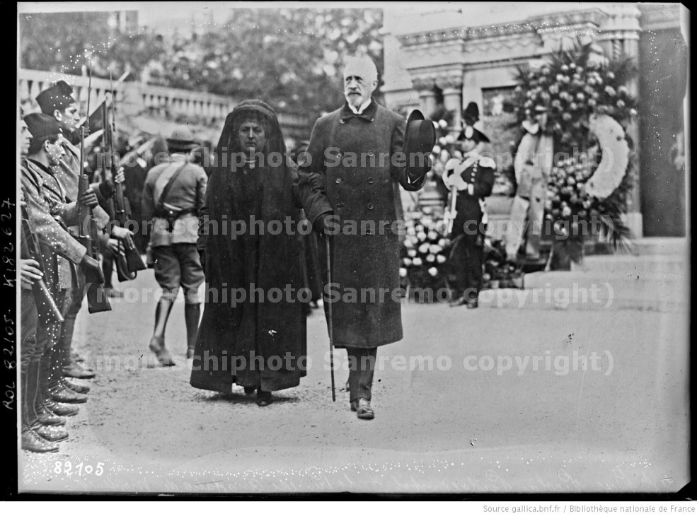 grand-duc-Nicolas-Nicolaievitch-et-la-princesse-Anastasia-de-Montenegro-son-epousFunerali-della-Regina-Milena-de-Montenegro-foto-Vianello-8-mars-1923-San-Remo